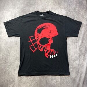 Strip Beyond Hollywood Mens Red Skull Graphic T-Shirt Black Large Streetwear